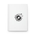 Music Lover Hardcover Journal — Vinyl Record & Musical Notes Notebook