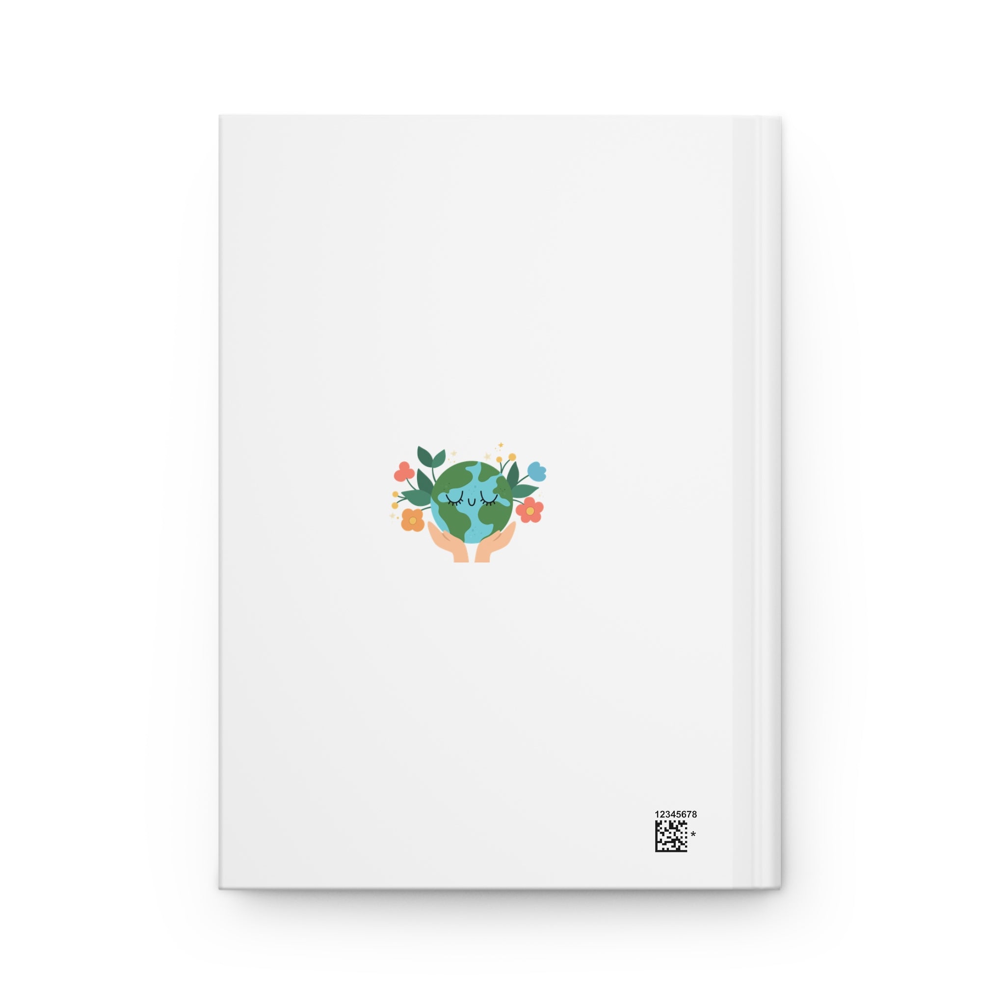 Blooming World Hardcover Journal — Hands Holding a Blooming Earth Notebook