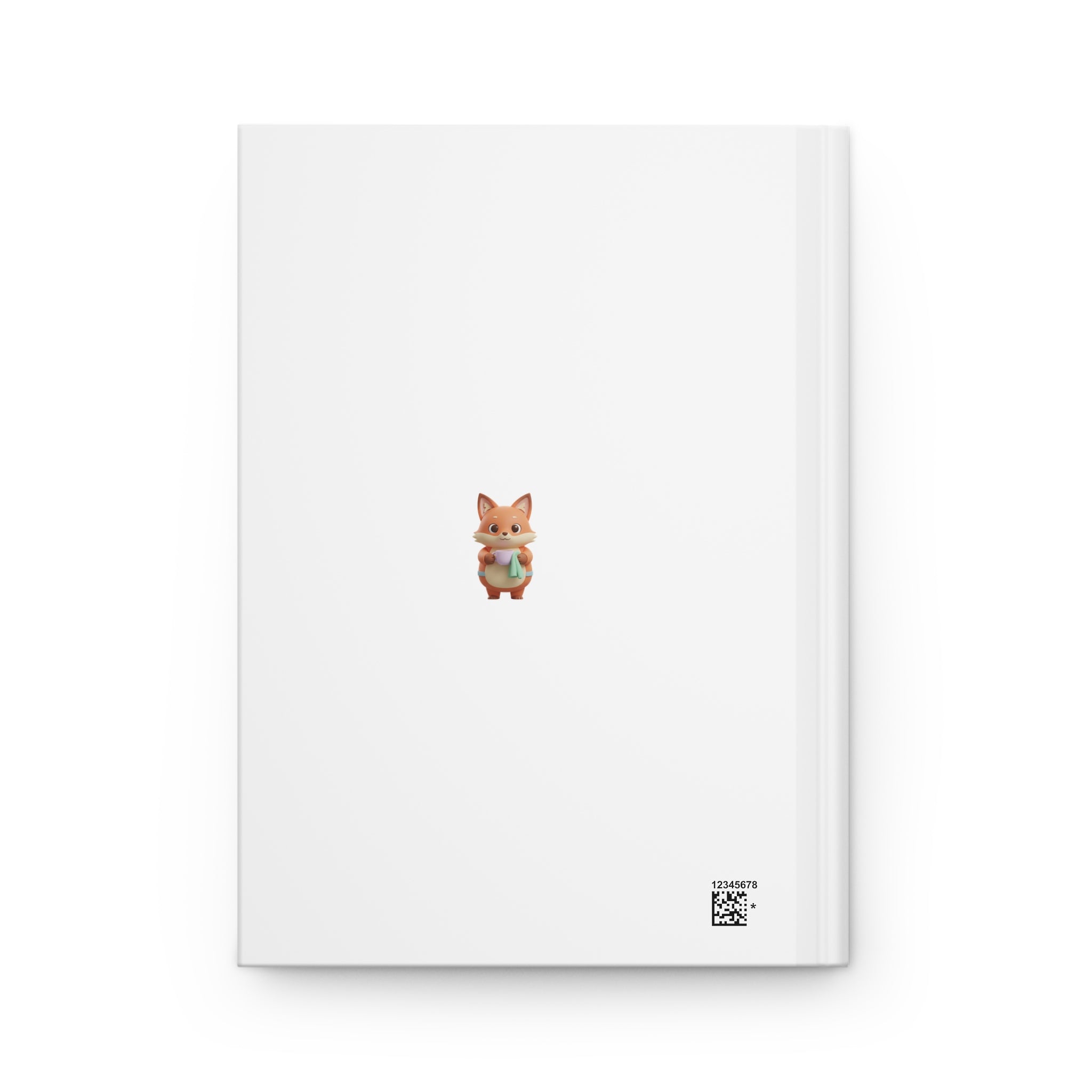 Cleaning Fox Hardcover Journal — Cute Fox Cleaning Illustration Notebook