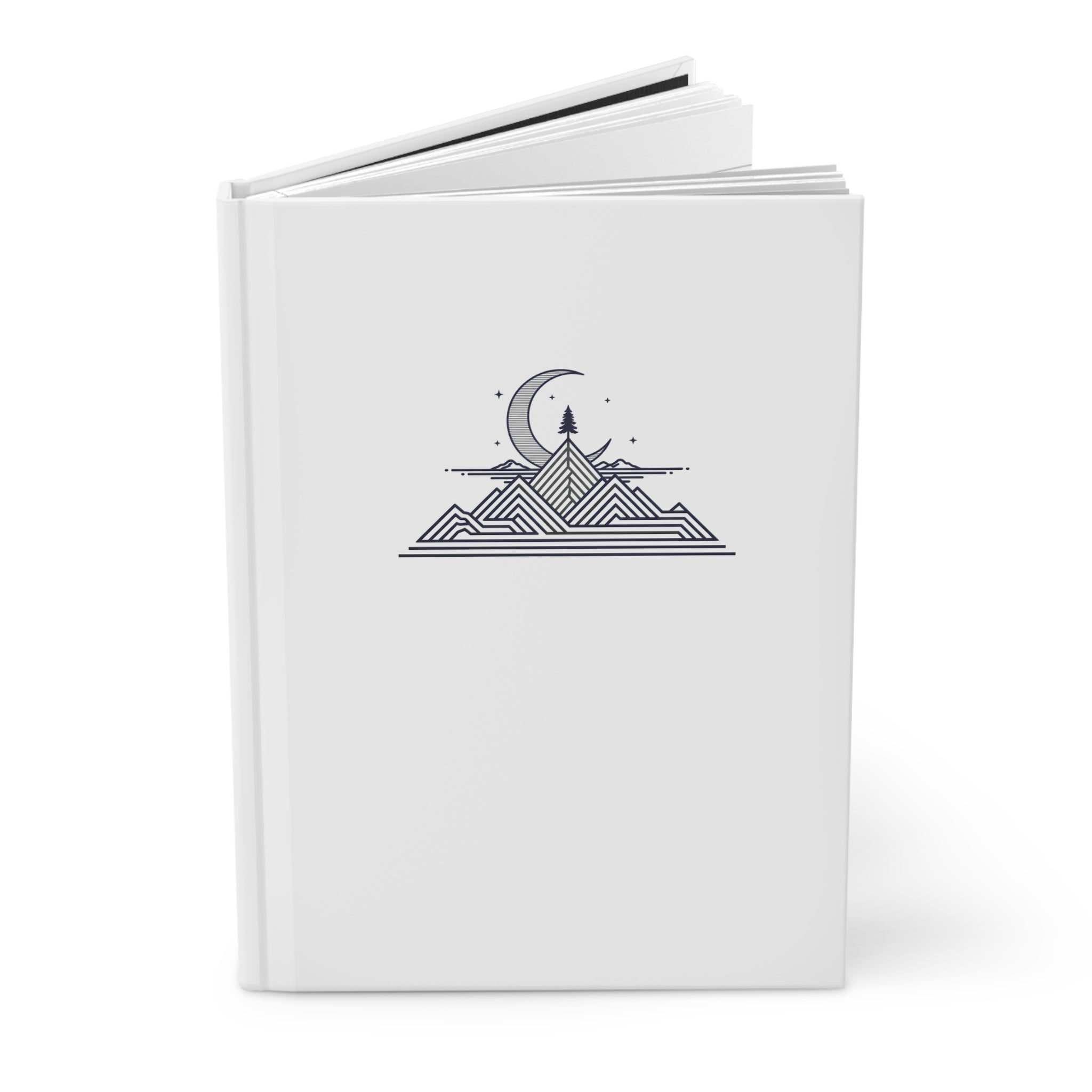 Pyramids & Moon Hardcover Journal — Matte Lunar Egypt Notebook