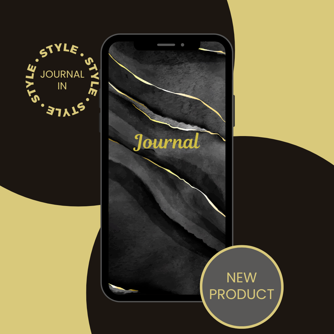 Black Golden Digital Journal – Elegant Printable & iPad Planner PDF | Minimalist Notebook for Notes, Planning & Creativity