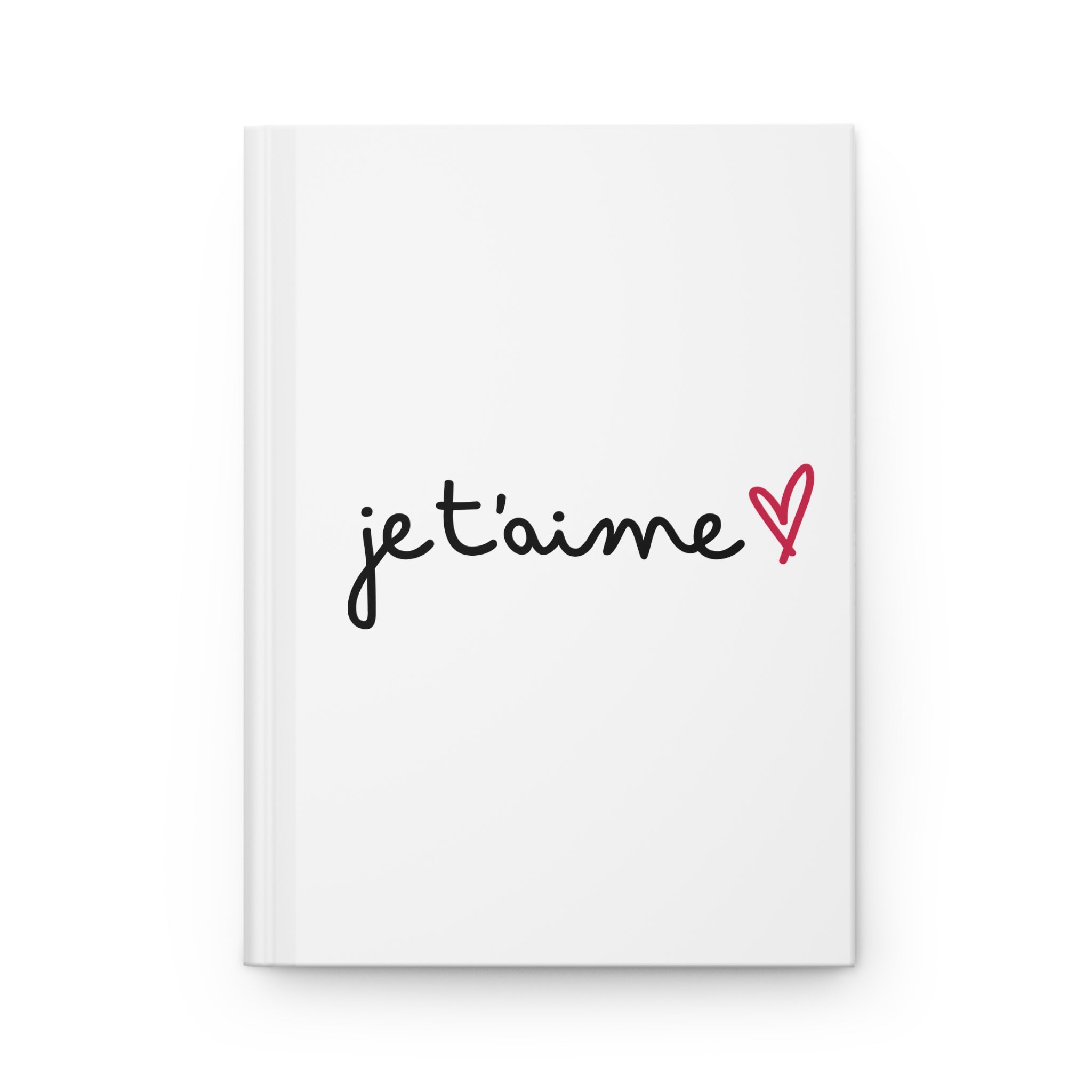 'Je t'aime' Hardcover Journal — Matte French Love Notebook