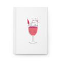 Cat in a Wine Glass Hardcover Journal — Whimsical Cat Lover Notebook
