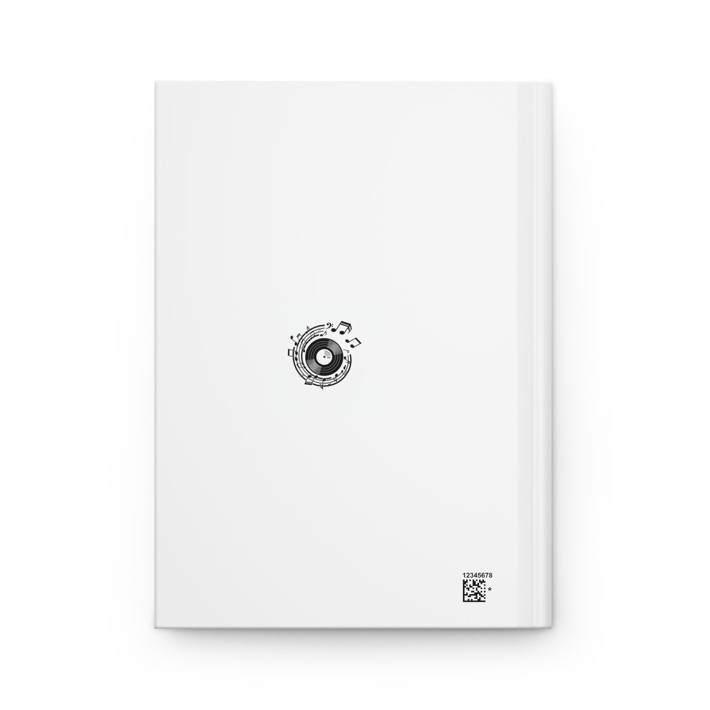 Music Lover Hardcover Journal — Vinyl Record & Musical Notes Notebook