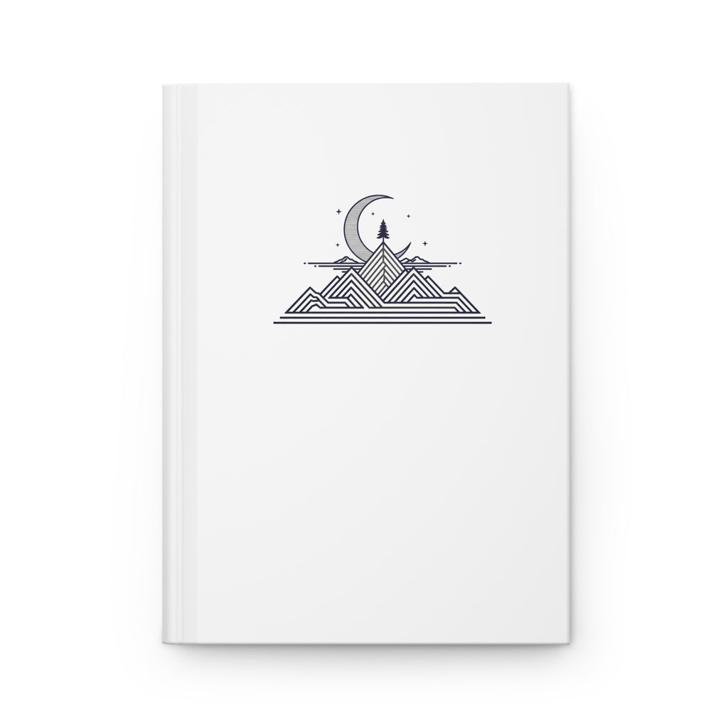 Pyramids & Moon Hardcover Journal — Matte Lunar Egypt Notebook