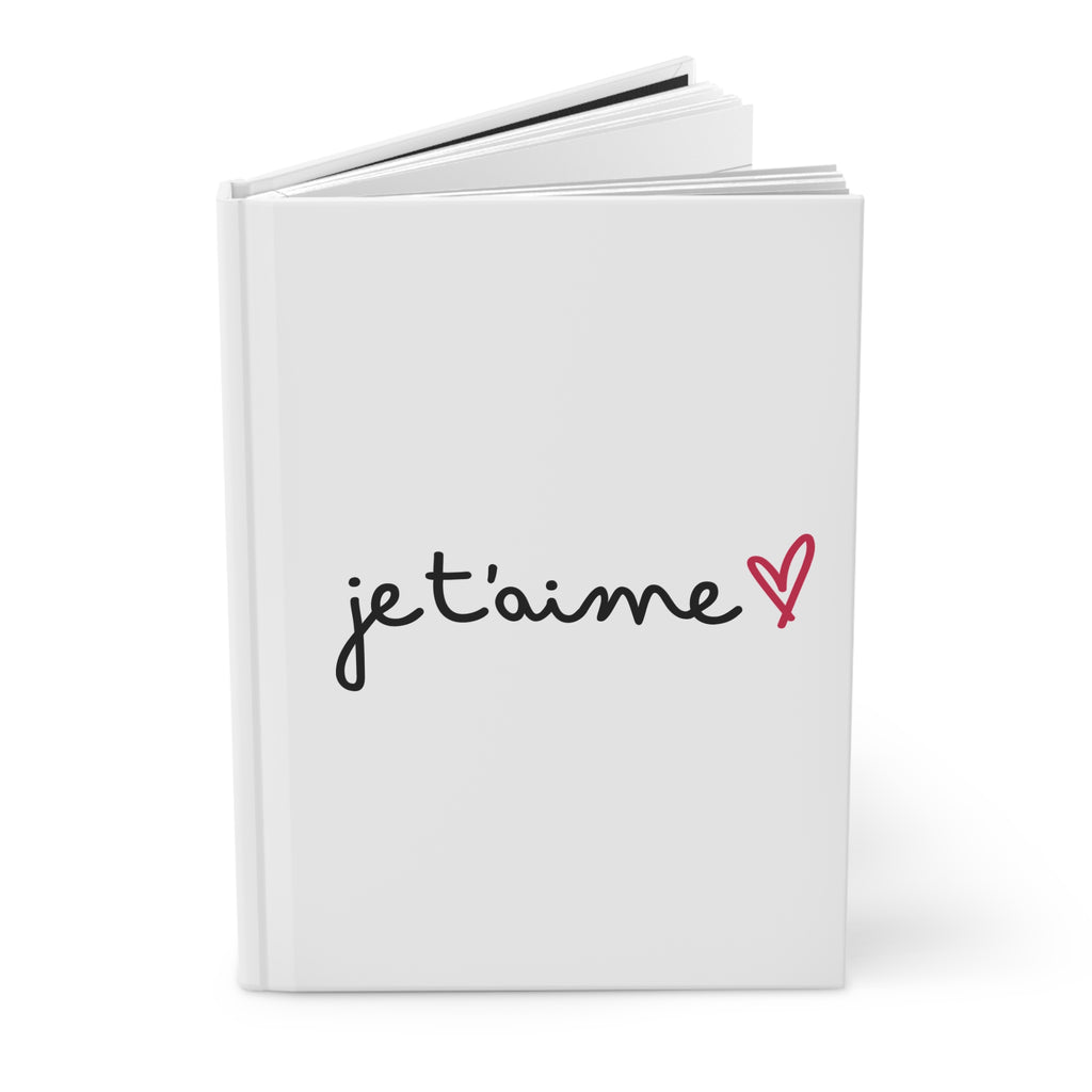 'Je t'aime' Hardcover Journal — Matte French Love Notebook